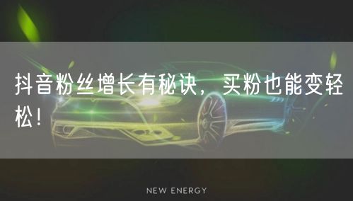 抖音粉丝增长有秘诀，买粉也能变轻松！
