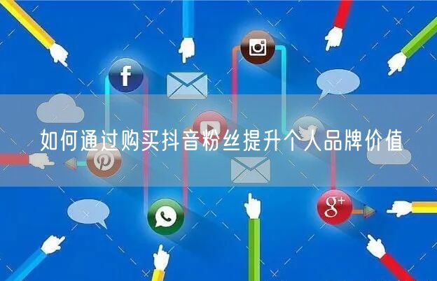 如何通过购买抖音粉丝提升个人品牌价值