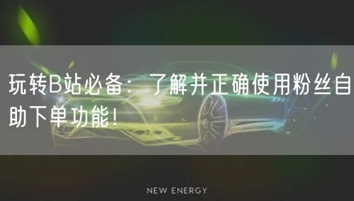 玩转B站必备：了解并正确使用粉丝自助下单功能！