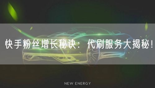 快手粉丝增长秘诀：代刷服务大揭秘！