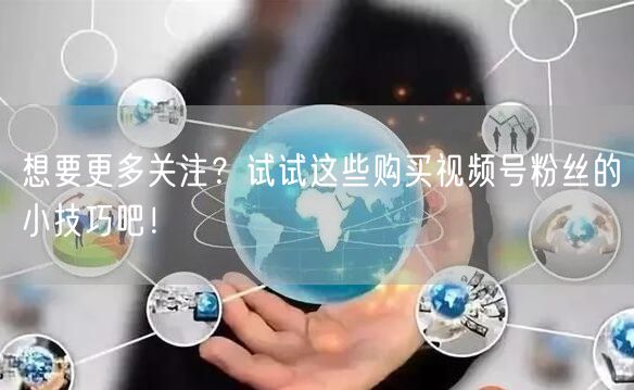 想要更多关注？试试这些购买视频号粉丝的小技巧吧！