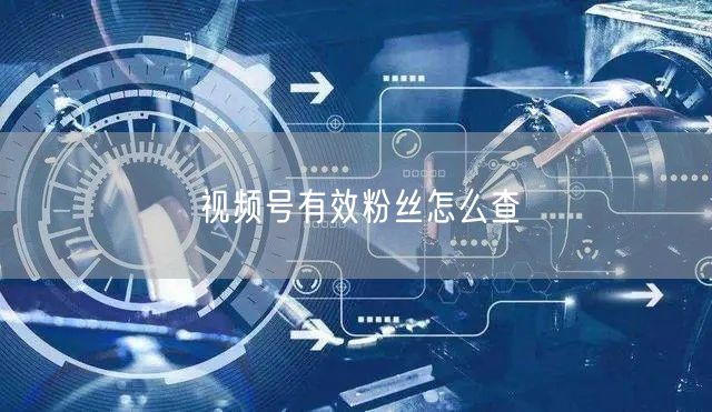 视频号有效粉丝怎么查