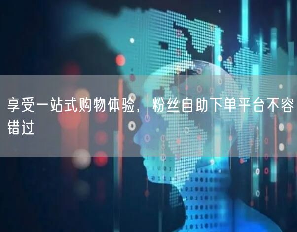 享受一站式购物体验，粉丝自助下单平台不容错过