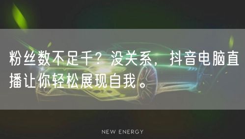 粉丝数不足千？没关系，抖音电脑直播让你轻松展现自我。