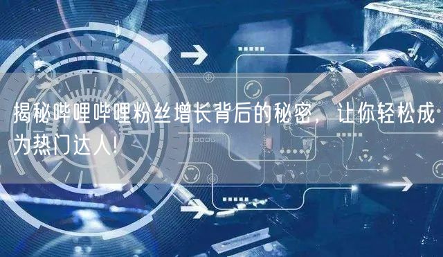 揭秘哔哩哔哩粉丝增长背后的秘密，让你轻松成为热门达人!