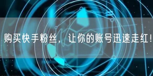 购买快手粉丝，让你的账号迅速走红！