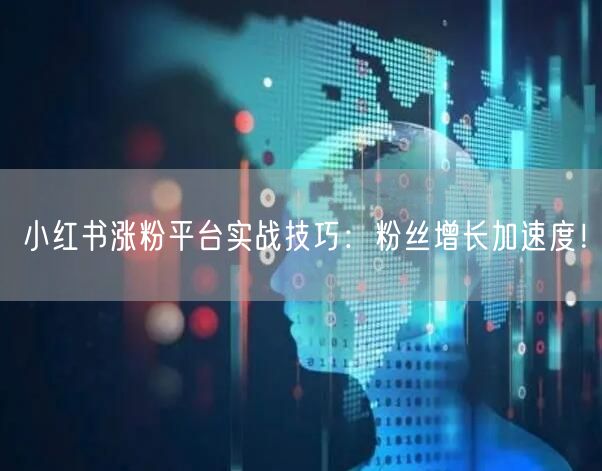 小红书涨粉平台实战技巧：粉丝增长加速度！