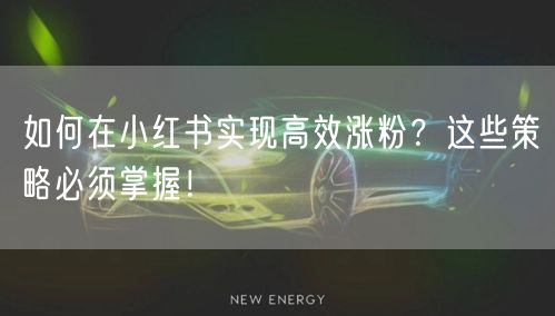 如何在小红书实现高效涨粉？这些策略必须掌握！