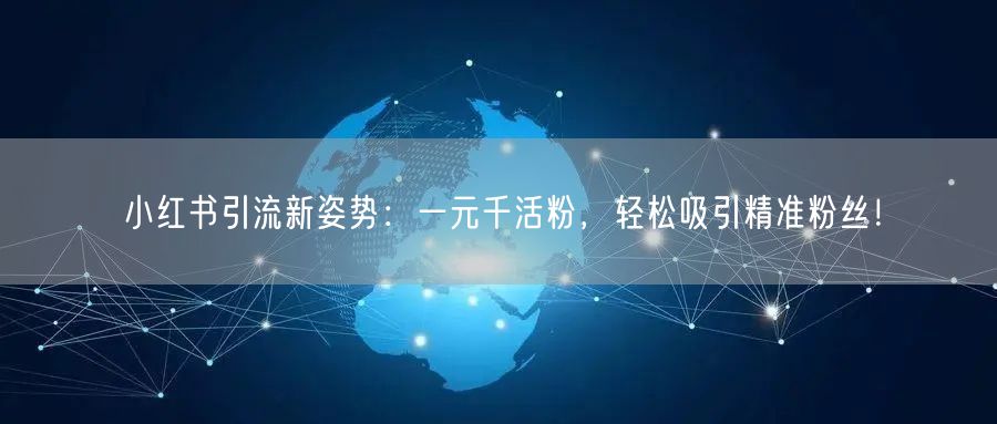 小红书引流新姿势：一元千活粉，轻松吸引精准粉丝！