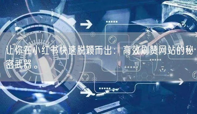 让你在小红书快速脱颖而出：高效刷赞网站的秘密武器。