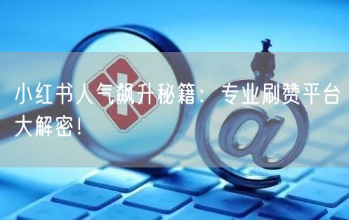 小红书人气飙升秘籍：专业刷赞平台大解密！