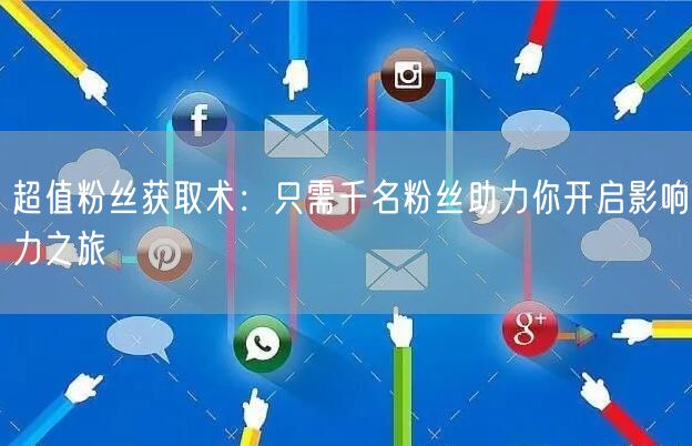 超值粉丝获取术：只需千名粉丝助力你开启影响力之旅