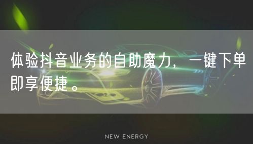 体验抖音业务的自助魔力，一键下单即享便捷。