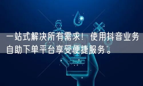 一站式解决所有需求！使用抖音业务自助下单平台享受便捷服务。