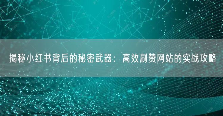 揭秘小红书背后的秘密武器:高效刷赞网站的实战攻略